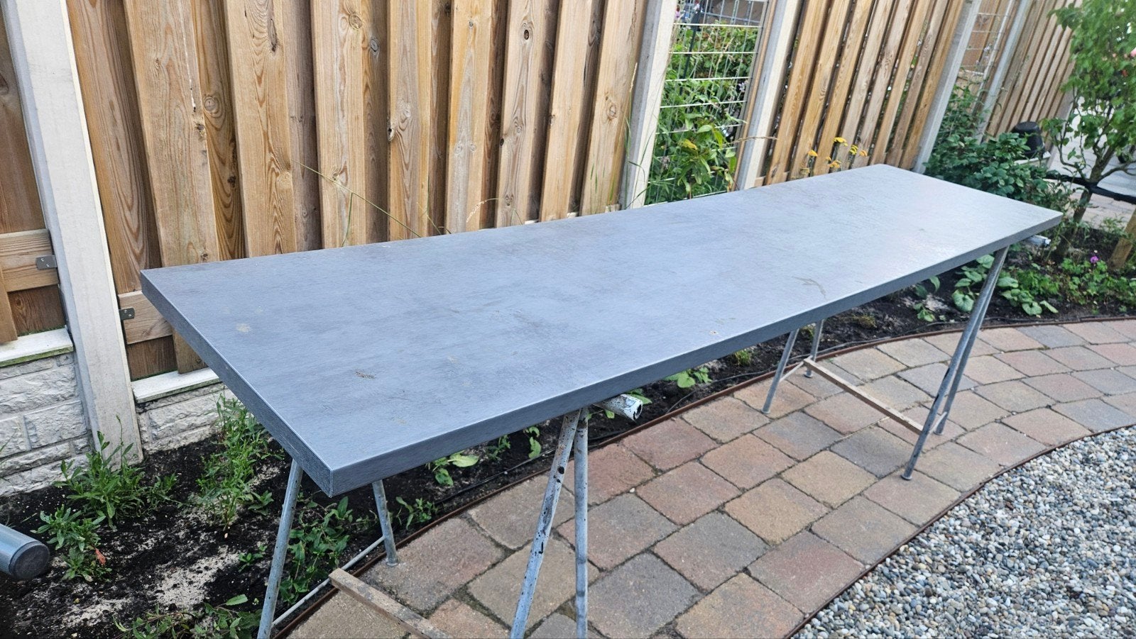 Werkblad 243,5x60cm. 38mm dik., Ophalen, Gebruikt, Multiplex, 20 tot 50 mm