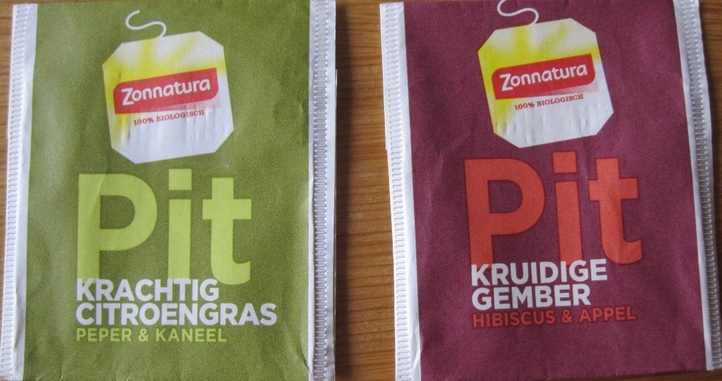 Twee theezakjes van Zonnatura - pit - gember - citroengras, Verzenden, Theezakje(s)