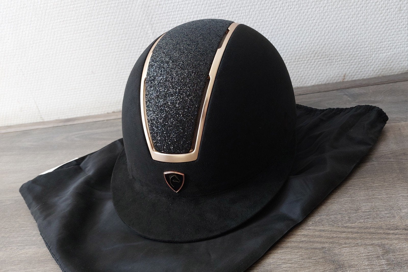 Nieuwe Equithème cap Glint Lame roségoud glitter M 55 56 57, Dieren en Toebehoren, Paardrijkleding, Ophalen of Verzenden, Nieuw