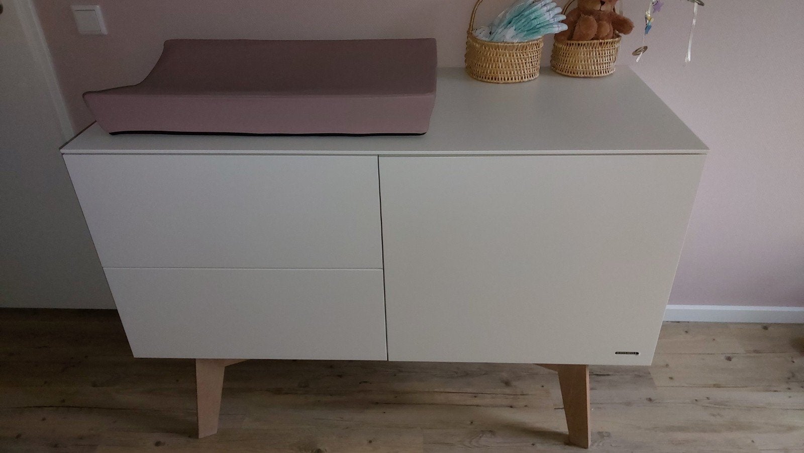 Kidsmill Commode 60s Wit/Eiken, Ophalen, Gebruikt, 50 tot 70 cm, 100 cm of meer