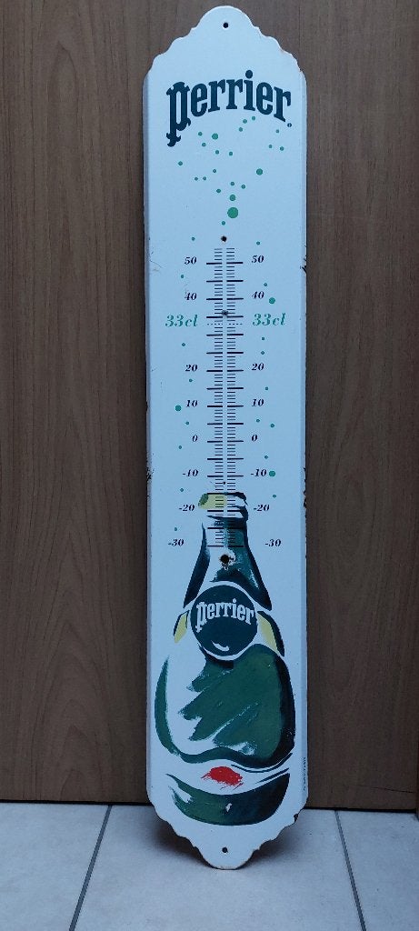 Authentiek Emaillebord Perrier - Emaillerie Sorev Paris, Ophalen of Verzenden, Nieuw, Reclamebord