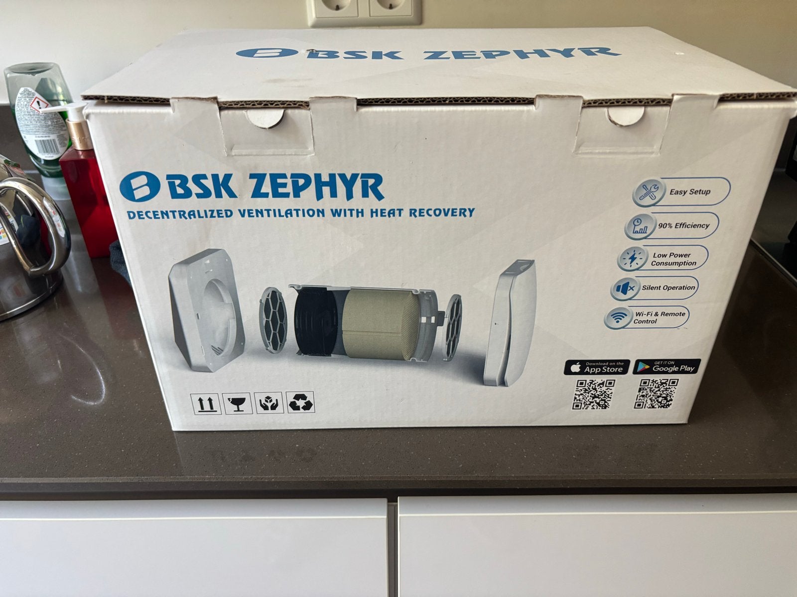 BSK Zephyr decentrale ventilatie met warmteterugwinning, Ophalen of Verzenden, Nieuw, Ventilator en Afzuiger