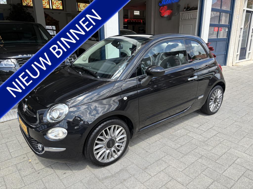 Fiat 500C 0.9 TwinAir Turbo Lounge CLIMA/NAVI/CARPLAY/LM VEL, Gebruikt, Cabriolet, Zwart, Origineel Nederlands