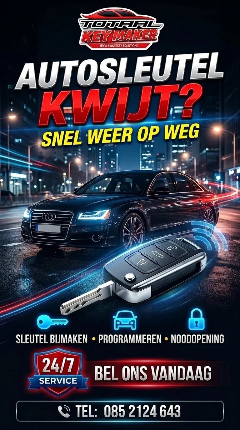 Reservesleutel nodig? autosleutel of motor sleutel  bijmaken, Ophalen of Verzenden
