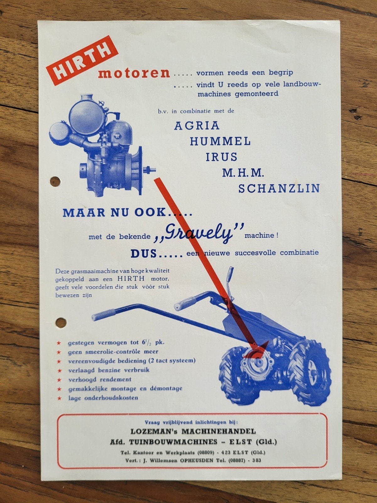 tractor folder HIRTH motoren, Ophalen of Verzenden