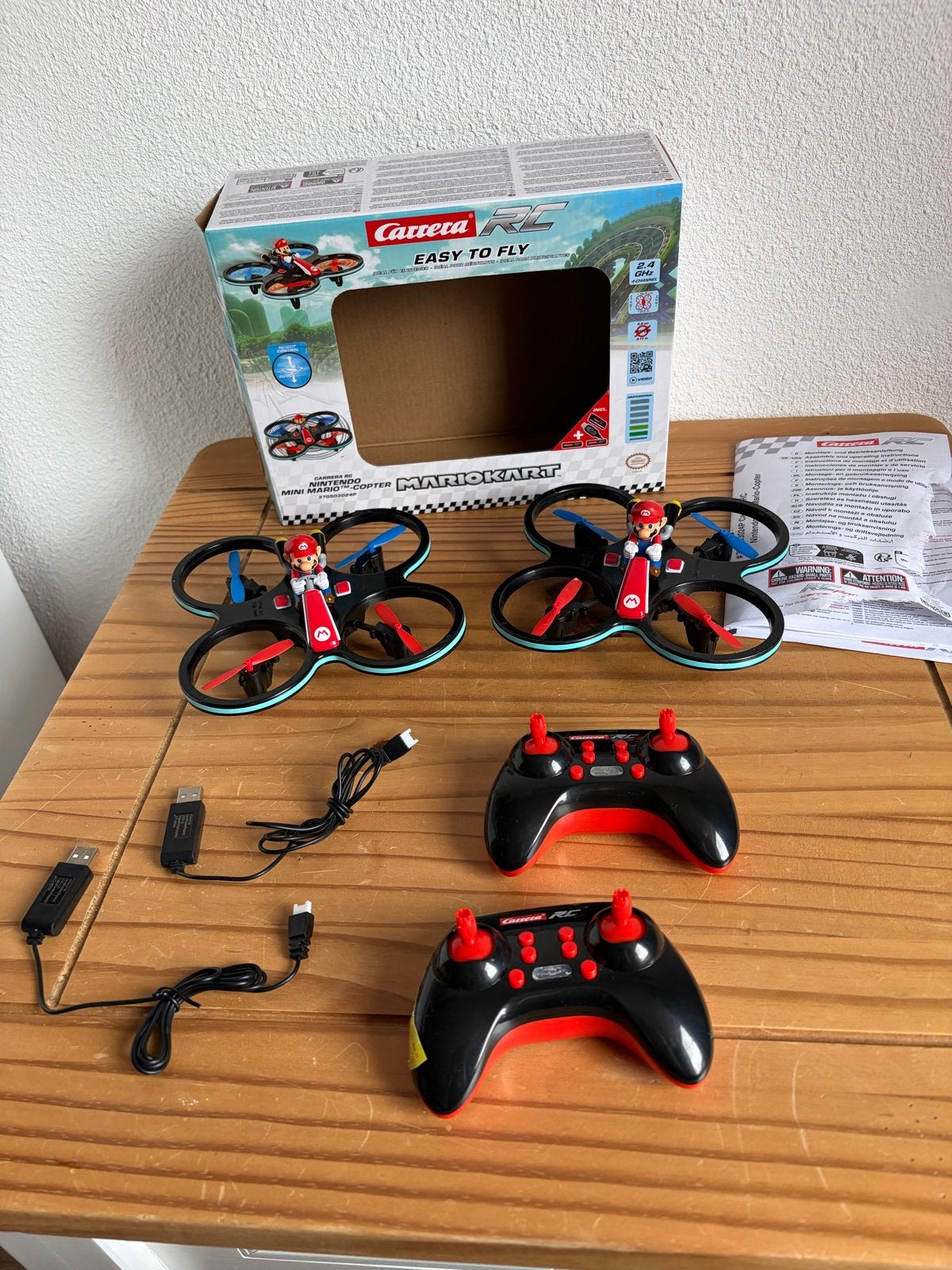Carrera RC Mario Kart Mini RC drone - 2 stuks, Gebruikt, Overige merken, Minder dan 100 meter, Minder dan 15 minuten