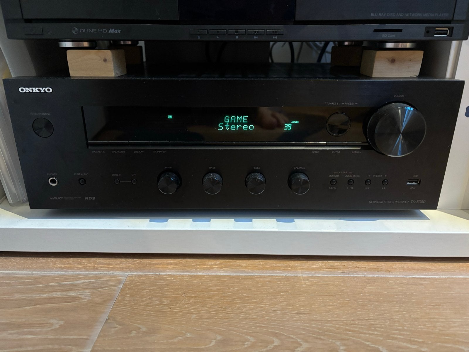 Onkyo TX-8050 Netwerk Stereo Receiver, Ophalen, Zo goed als nieuw, 60 tot 120 watt, Stereo