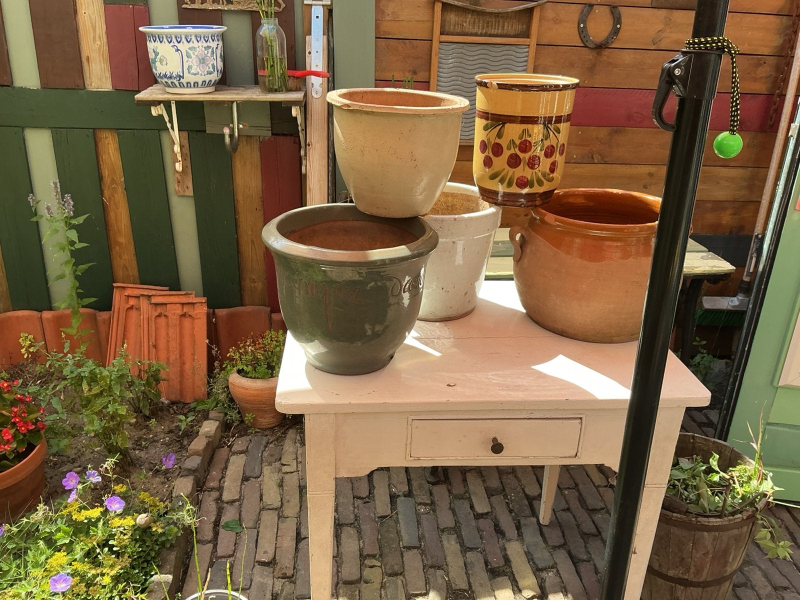 Vijf mooie buiten BLOEMPOTTEN, Ophalen, Kunststof, Minder dan 30 cm, Rond
