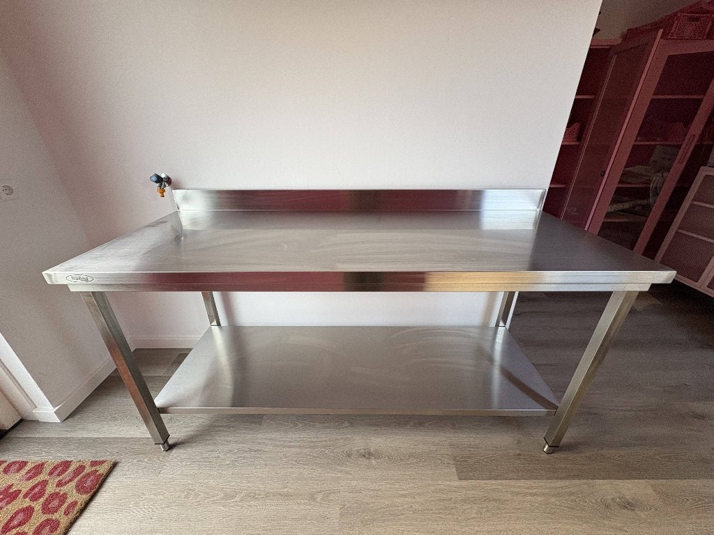 Maxima RVS werktafel, Ophalen, Gebruikt, RVS Meubilair