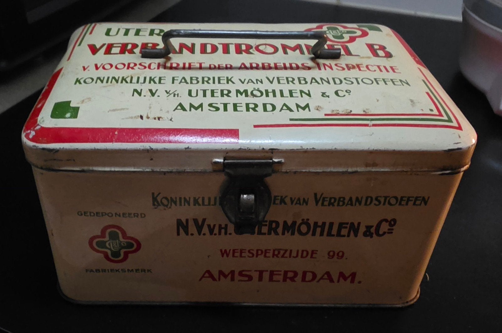 Vintage Utermöhlen Verbandtrommel B EHBO-doos, Ophalen of Verzenden
