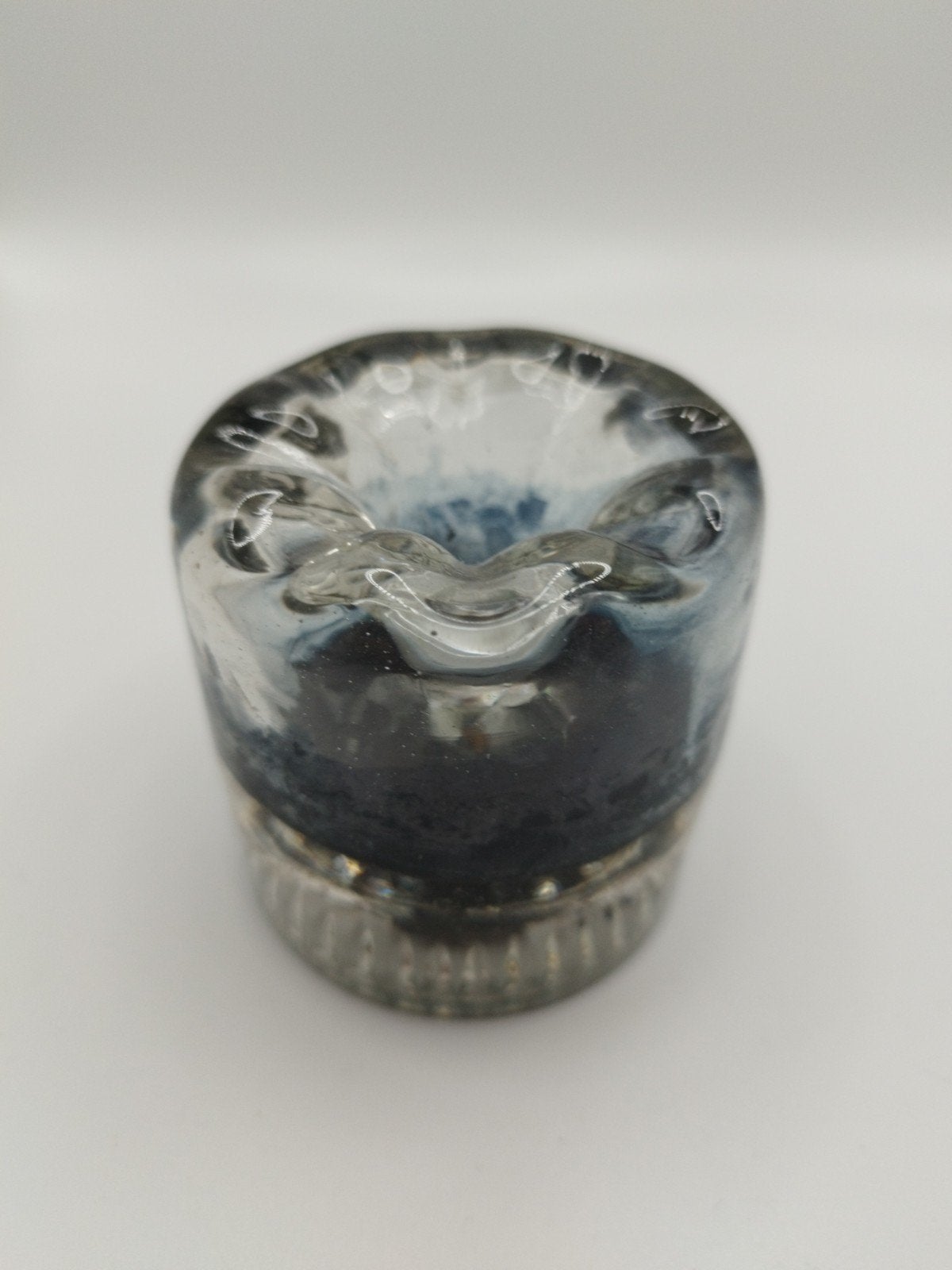 Vintage Glazen Inktpot en Ganzenveer Set, Ophalen