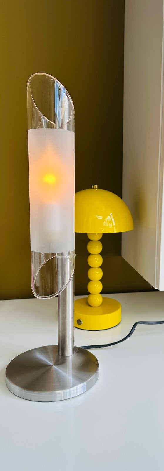 Tafellamp modern glas en metaal modern Hala Zeist, Ophalen, Bureaulamp, Overige merken, Glas