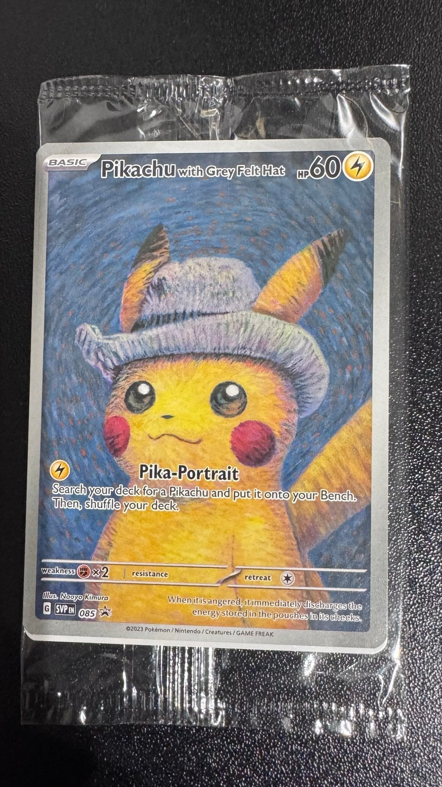 Pikachu met Grijze Vilten Hoed (Pika-Portrait) Pokémon Kaart, Ophalen of Verzenden, Nieuw, Losse kaart
