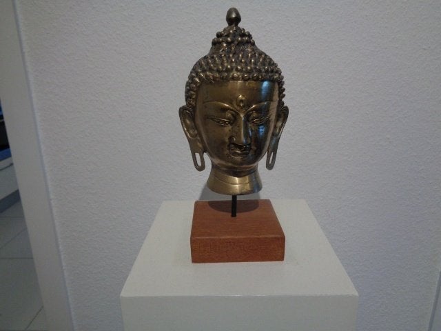 5824-50-2 : Boedha / Buddha : koper 18 X 11 CM., Ophalen of Verzenden, Zo goed als nieuw, Overige typen