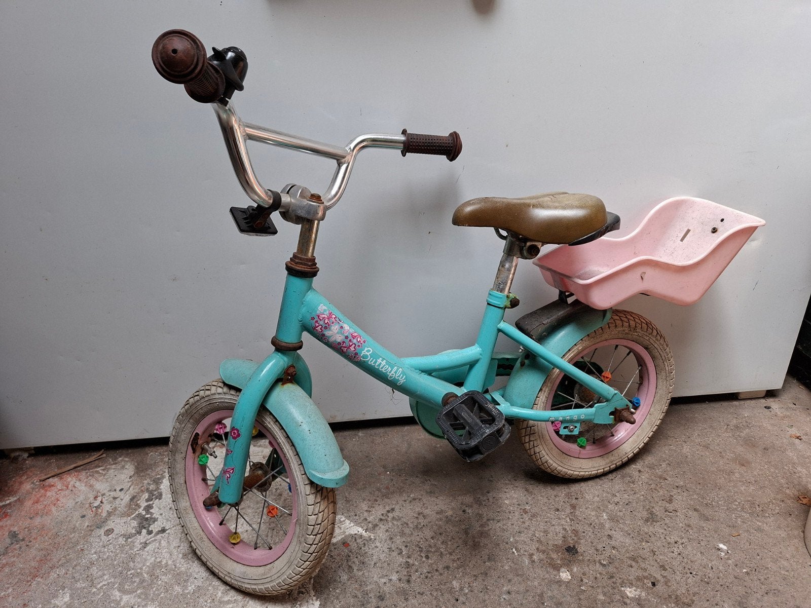Kinderfietsje Butterfly - Blauw/Roze, Ophalen