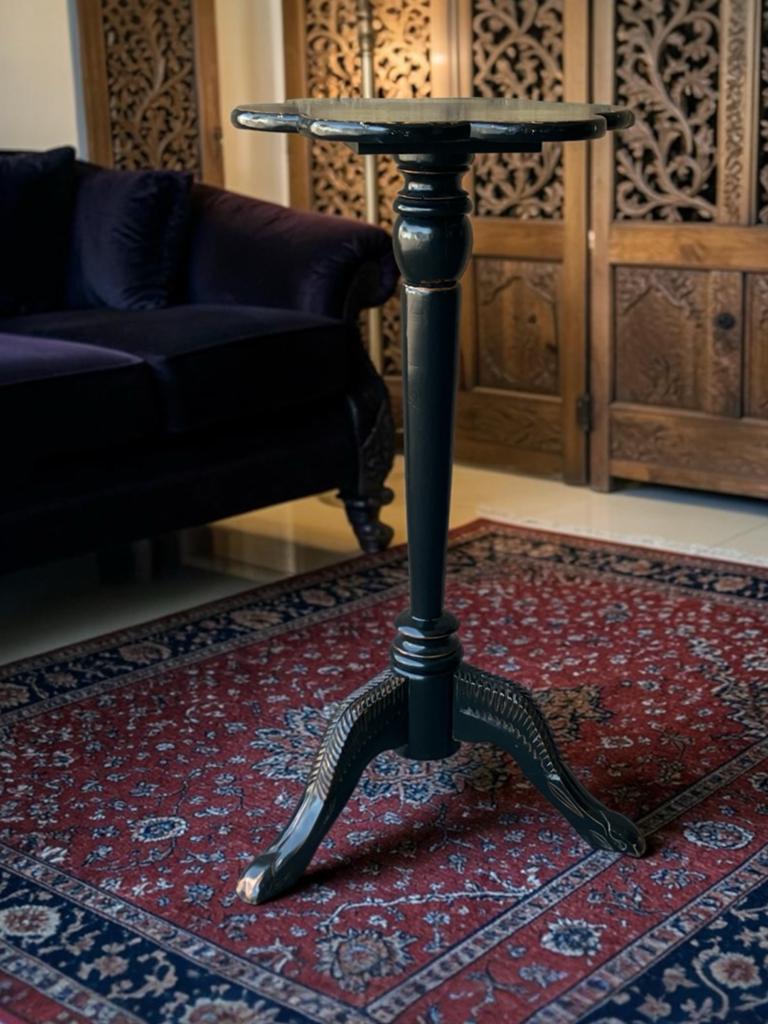 Elegante Plantentafel Zwart - 90 cm hoog, Ø 45 cm, Antiek en Kunst, Ophalen