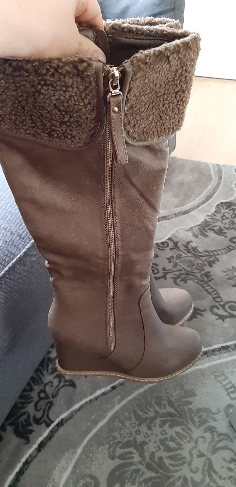Nieuwe Bruine Lange Laarzen Met Sleehak 41 incl.verz €40,-, Verzenden, Nieuw, Bruin, Hoge laarzen