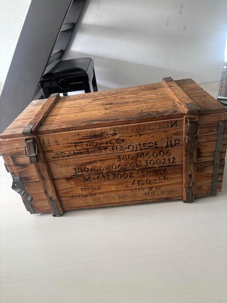 Vintage Militaire Houten Transportkist - WO2/Koude Oorlog, Ophalen of Verzenden, Zo goed als nieuw