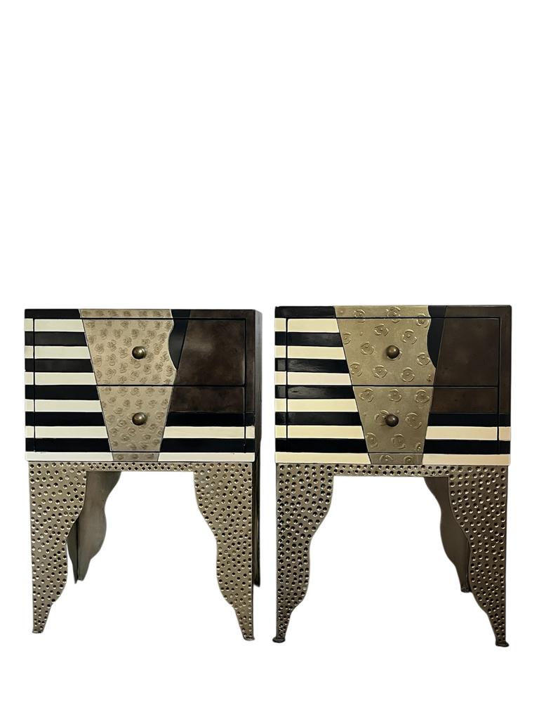 Set van 2 nachtkastjes van Lam Lee, jaren ‘80, Memphis stijl, Huis en Inrichting, Slaapkamer | Nachtkastjes, Ophalen, Minder dan 45 cm