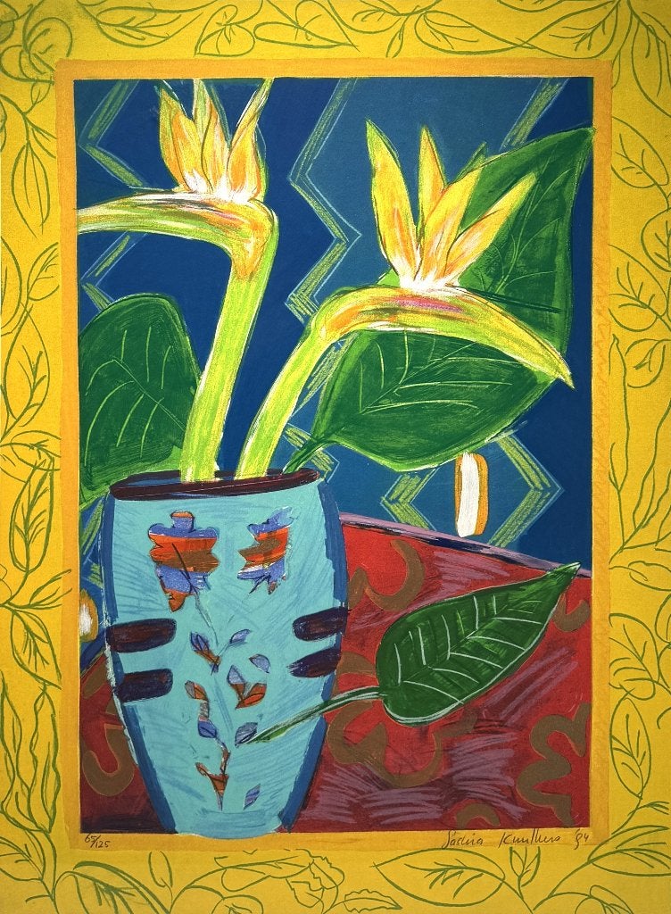 1313. Zeefdruk, Saskia Kuulkers - "Paradijsvogelbloemen"