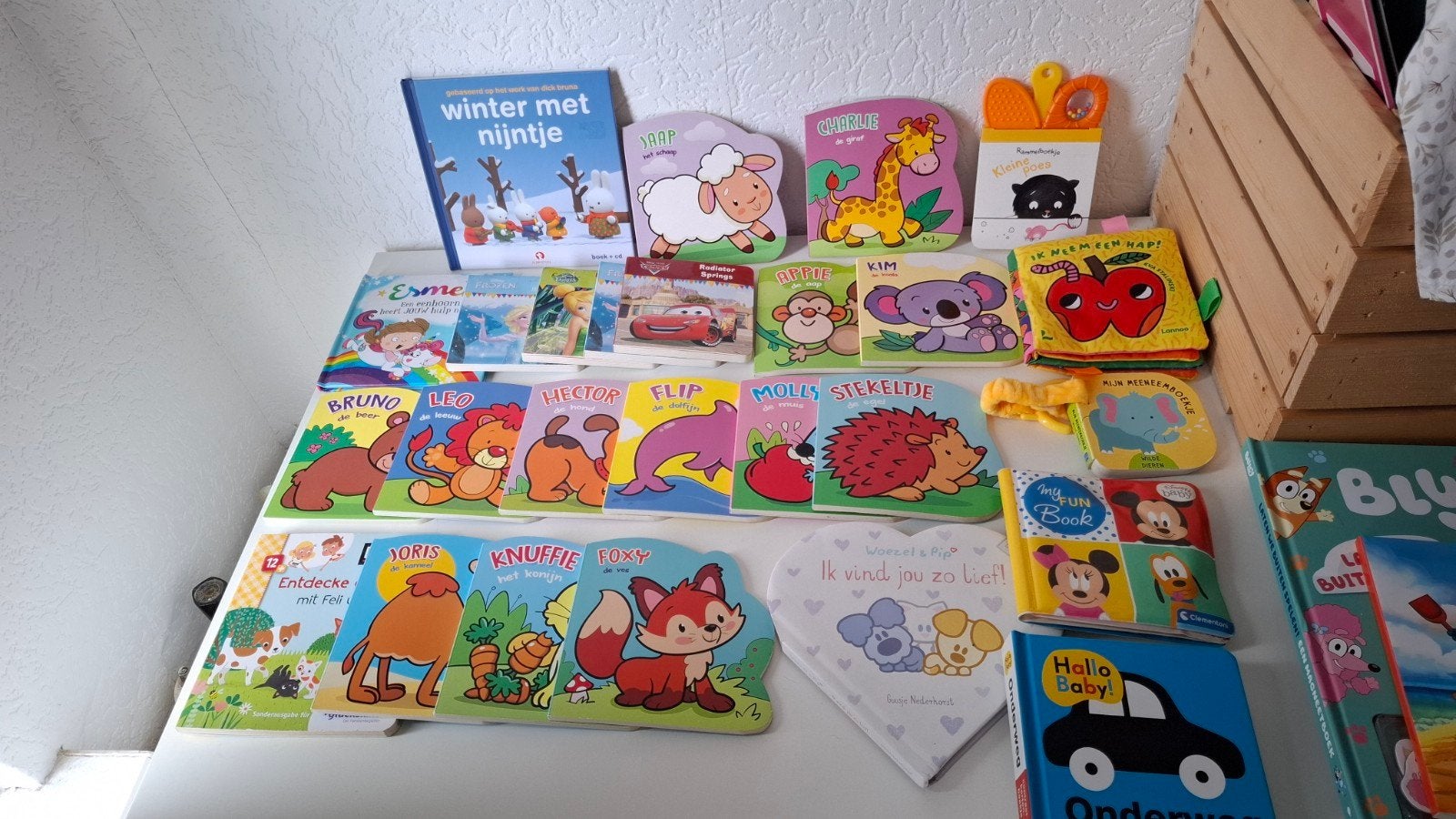 Grote collectie babyboekjes in verschillende staten, Boeken, Ophalen of Verzenden, Gelezen, Uitklap-, Voel- of Ontdekboek, 0 tot 6 maanden
