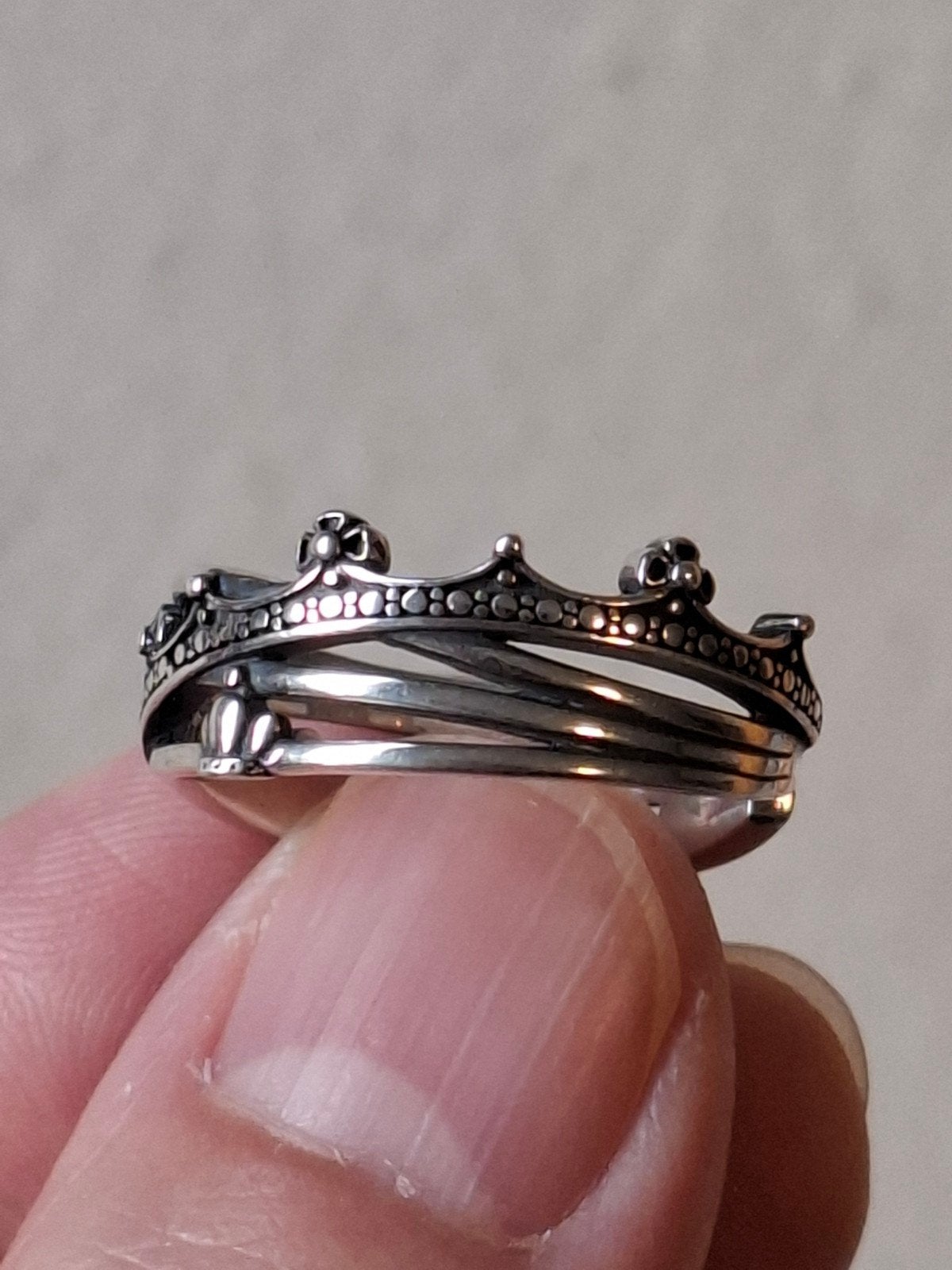 925 Zilveren Kroonring, Nieuw, Ophalen of Verzenden, Kleiner dan 17, Dame