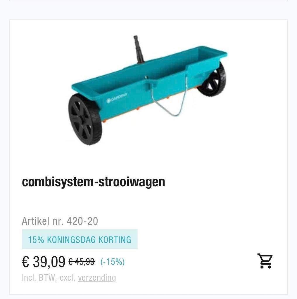 Gardena combisystem-strooiwagen, Ophalen, Zo goed als nieuw