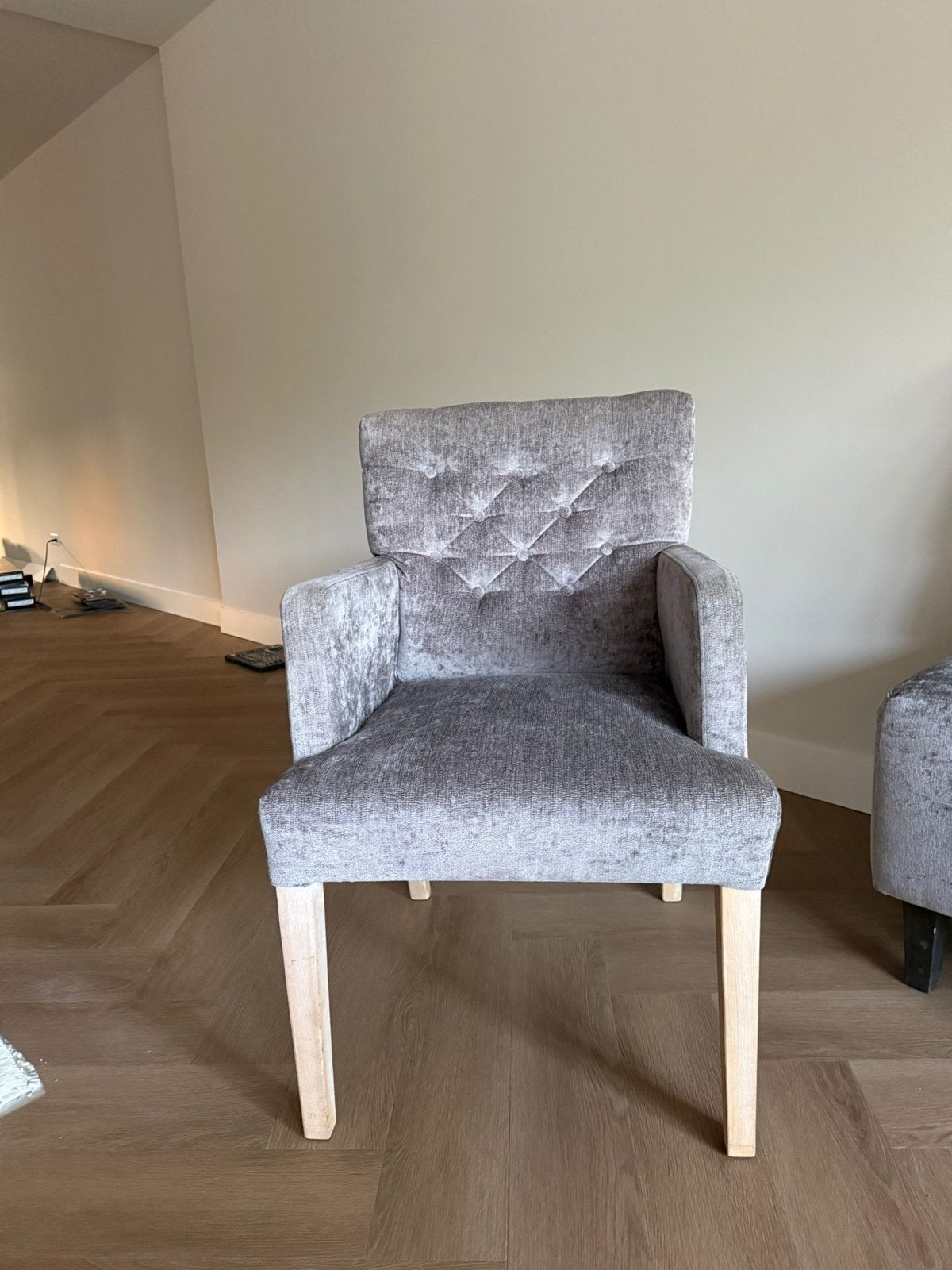 Eetkamer set: Eetbank (240x60cm) met 3 stoelen (60cm diep), Ophalen, Gebruikt, Drie, Stof