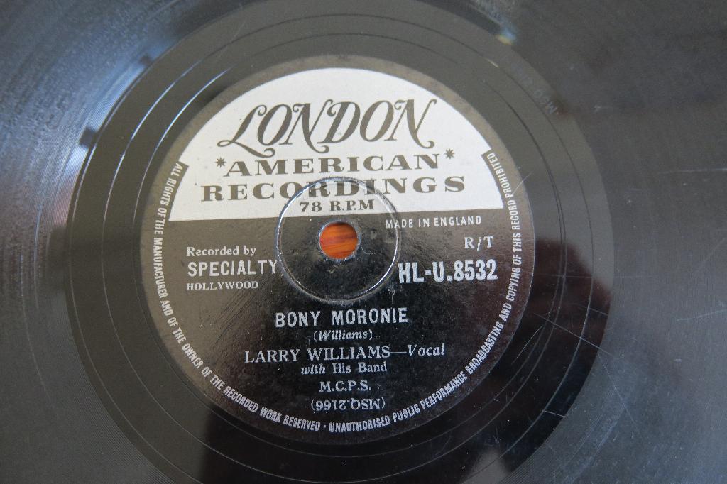 Larry Williams Bony Moronie 78rpm 78 toeren wurlitzer rock, Cd's en Dvd's, Vinyl | Rock, Ophalen of Verzenden, Gebruikt, 10 inch