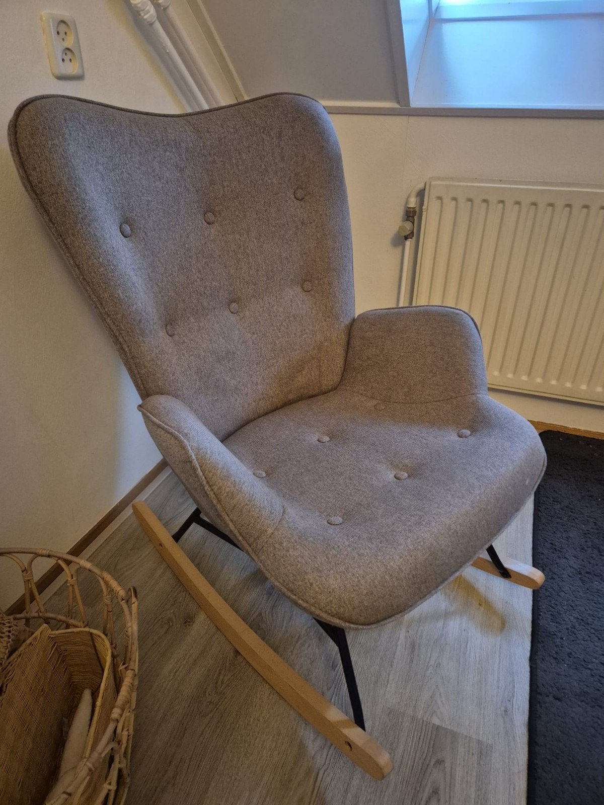 Quax schommelstoel - Taupe - Zo goed als nieuw, Ophalen, Overige kleuren, Zo goed als nieuw, Eén
