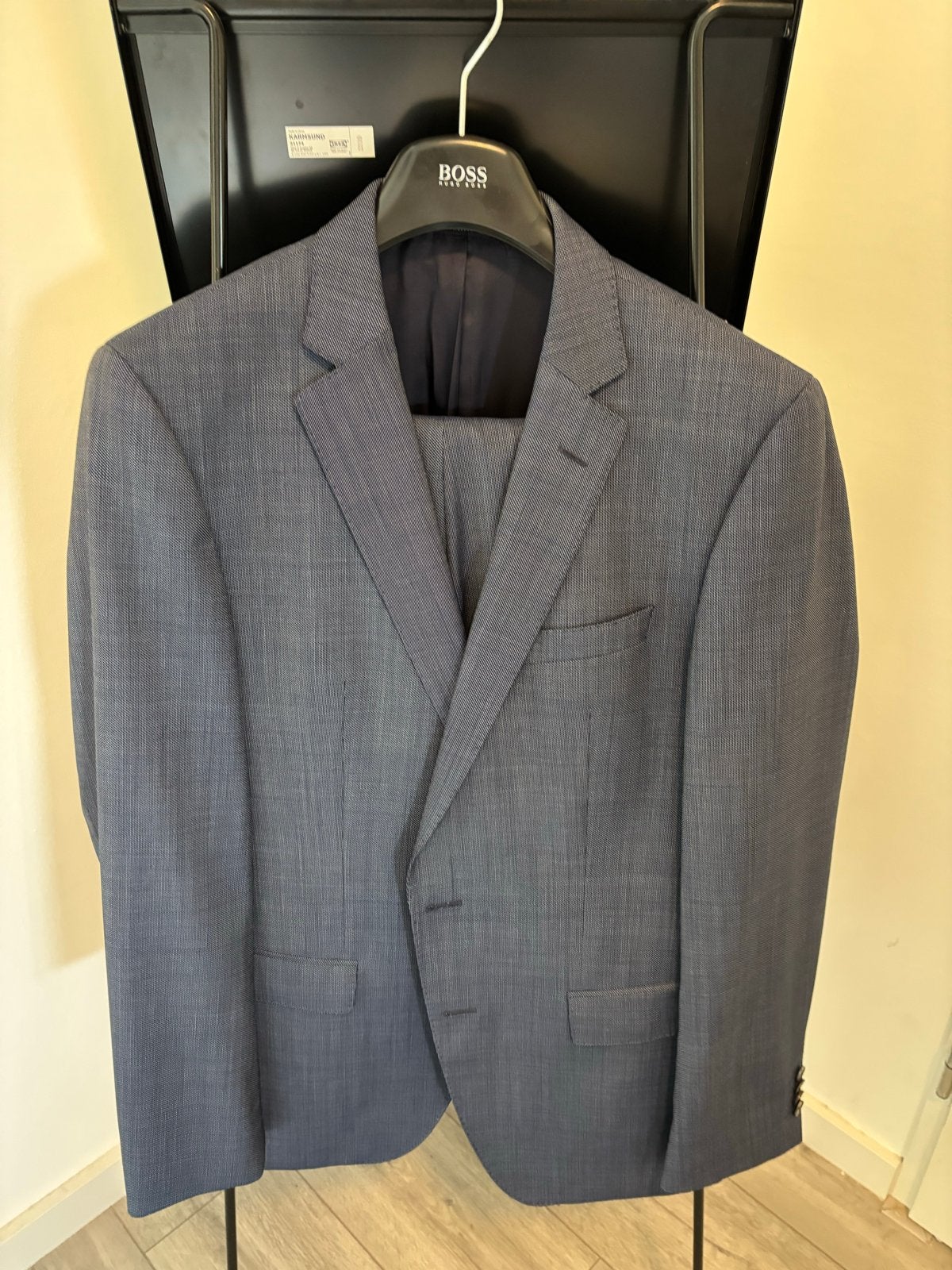 Hugo Boss Pak - Blauw, Maat 50 (L), Kleding | Heren, Kostuums en Colberts, Ophalen, Zo goed als nieuw, Maat 52/54 (L), Blauw