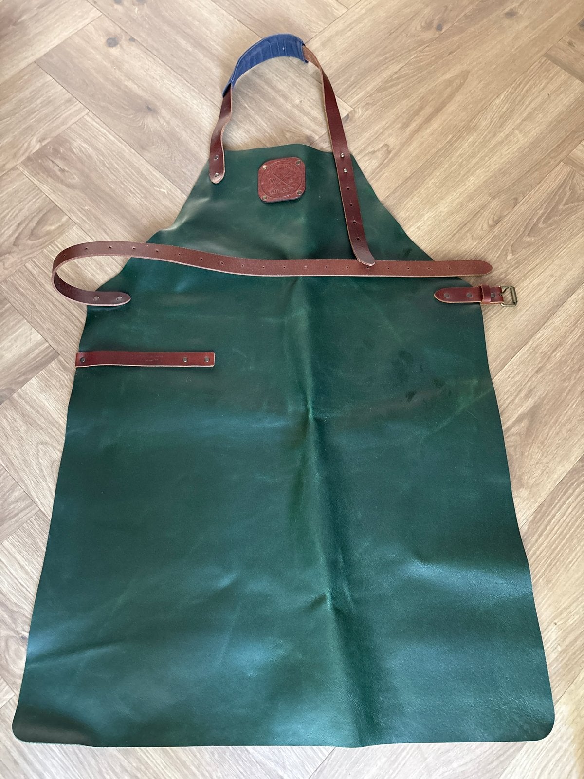 Witloft leren schort - Groen 60x80, Ophalen of Verzenden, Zo goed als nieuw