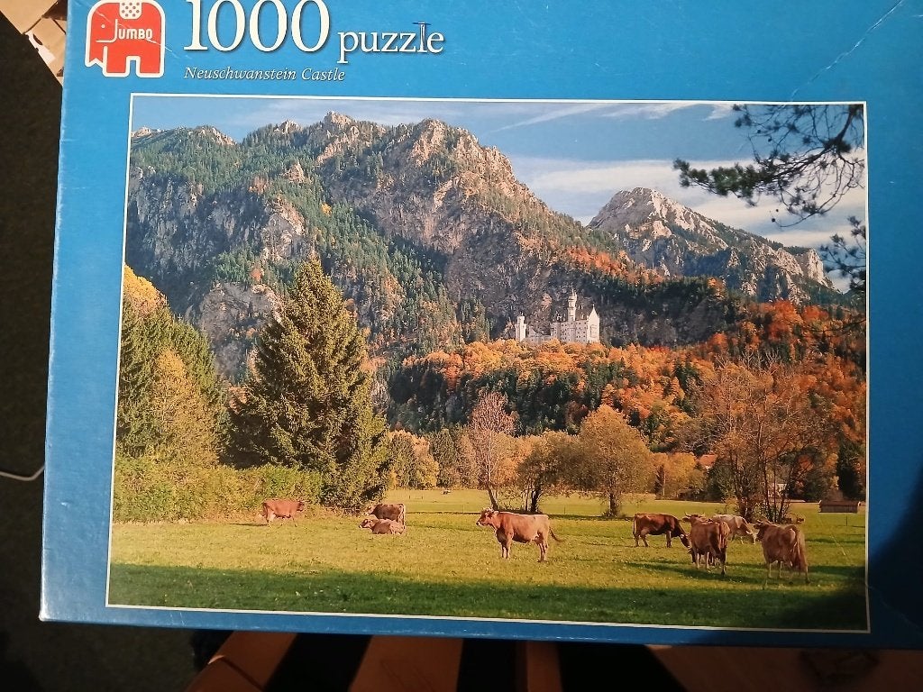 Jumbo 1000 stukjes puzzel Neuschwanstein Castle, Ophalen of Verzenden, 500 t/m 1500 stukjes, Gebruikt, Legpuzzel