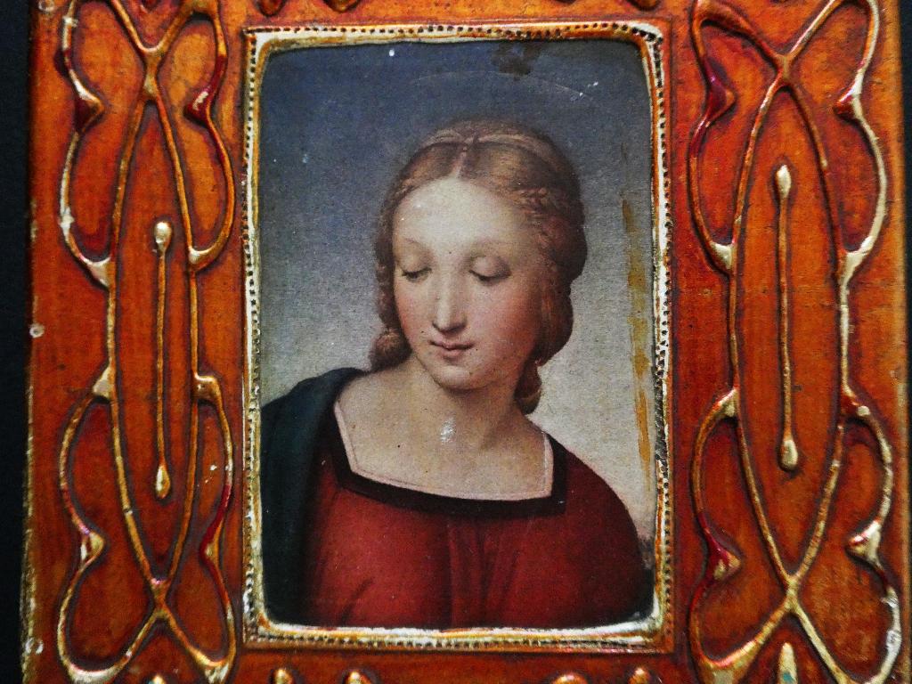 Florentijns kistje icoon Madonna del Cardellino sieradenkist, Antiek en Kunst, Antiek | Religie, Ophalen of Verzenden