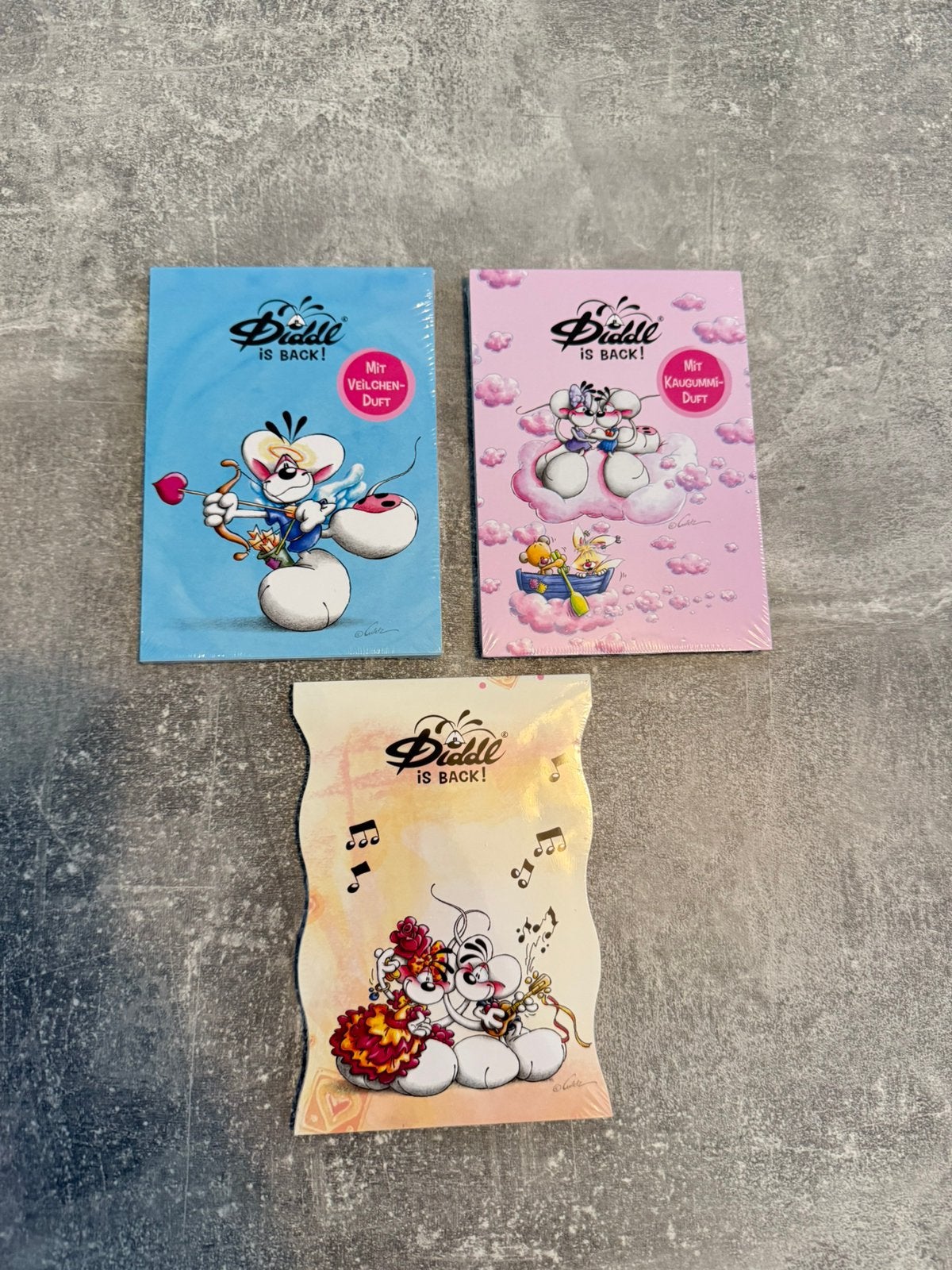 3 blaadjes a6 nieuwe duitse collectie, Verzamelen, Diddl, Ophalen of Verzenden, Verschillende figuren, Nieuw, Papier, Kaart of Schrift