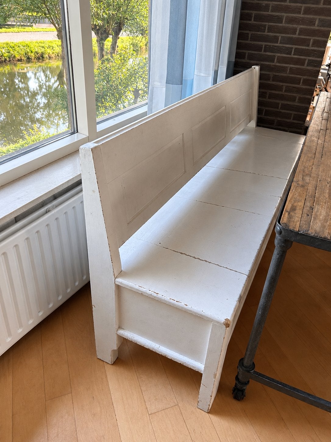 Gebruikte klepbank - 2 meter lang, Ophalen, Gebruikt, Hout, 200 tot 250 cm