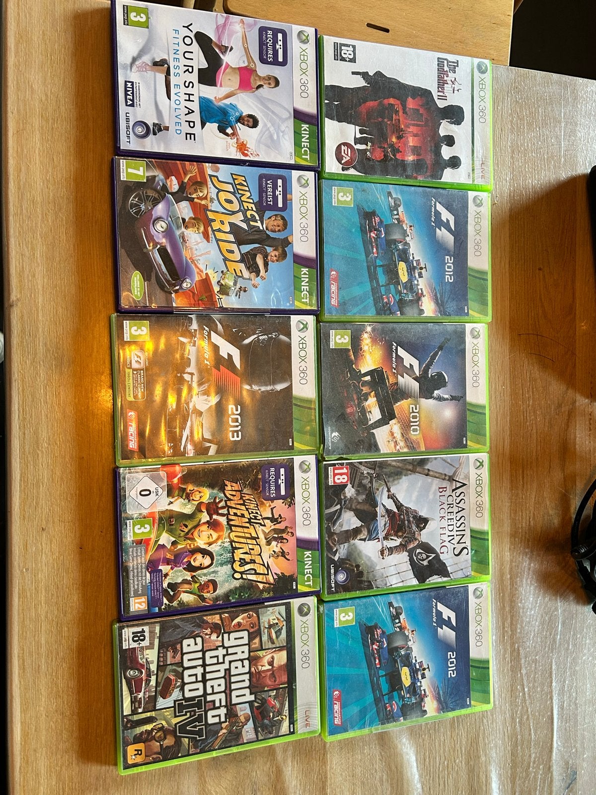 Xbox 360 Games: F1, GTA IV, Assassin's Creed, Kinect, Gebruikt, Vanaf 18 jaar, Overige genres, Eén computer