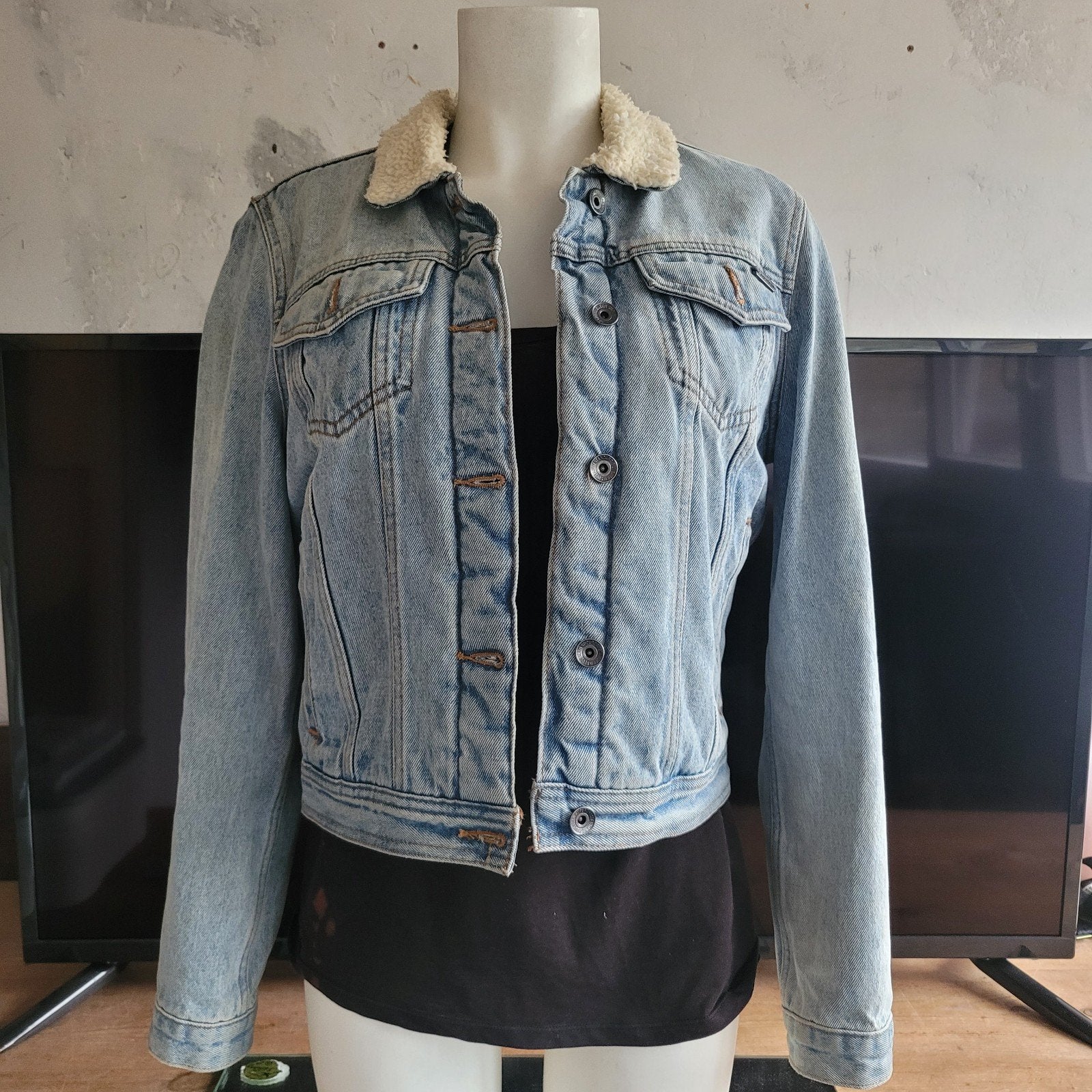 Superdry spijkerjas met teddy voering - Maat M, Maat 38/40 (M), Ophalen of Verzenden, Zo goed als nieuw, Superdry