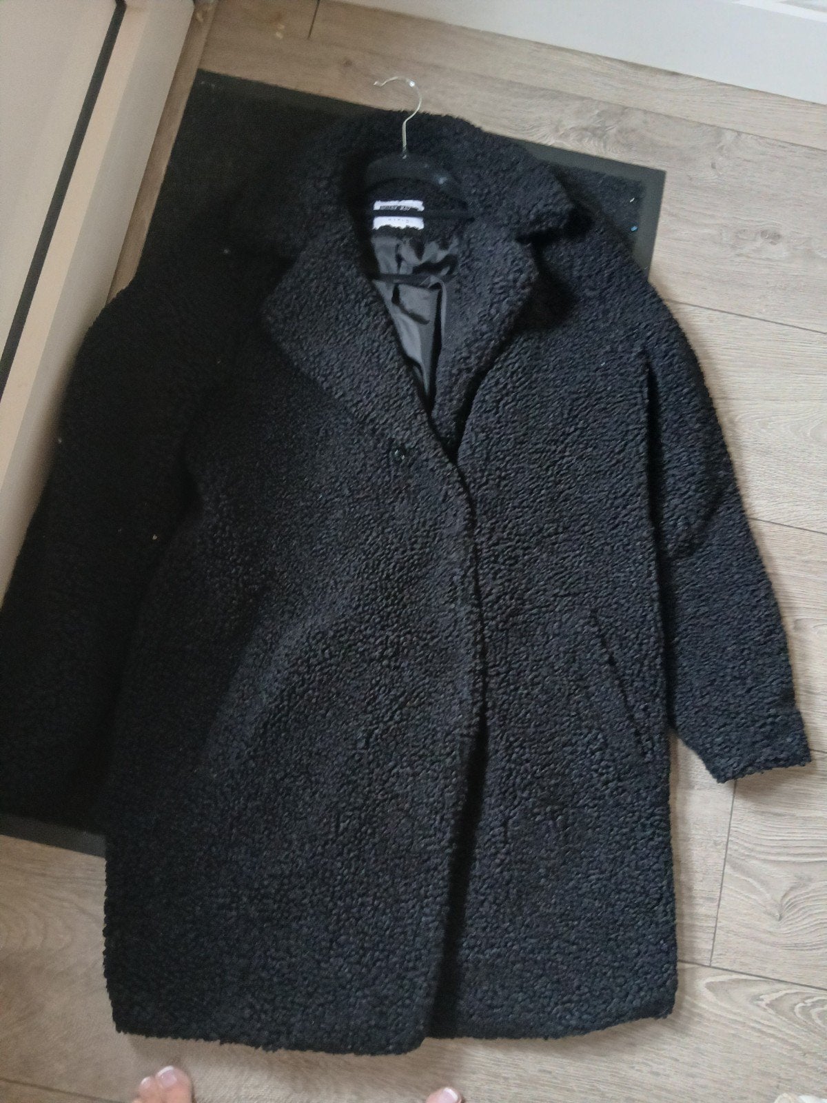 Zwarte teddy jas maat L, Ophalen of Verzenden, Zo goed als nieuw, Maat 42/44 (L), Zwart