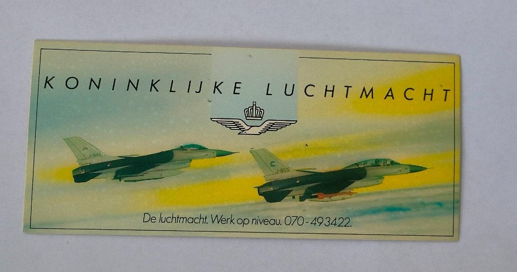 Sticker Koninklijke luchtmacht, Verzamelen, Stickers, Ophalen of Verzenden, Zo goed als nieuw, Bedrijf of Vereniging