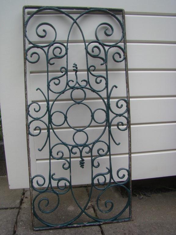 antieke smeedijzeren deurrooster / deurornament, Ophalen of Verzenden