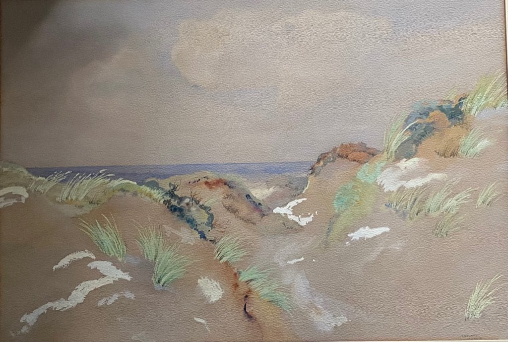 Jan Kagie (1907-1991), duinlandschap Zeeland, werk op papier, Ophalen, Landschap