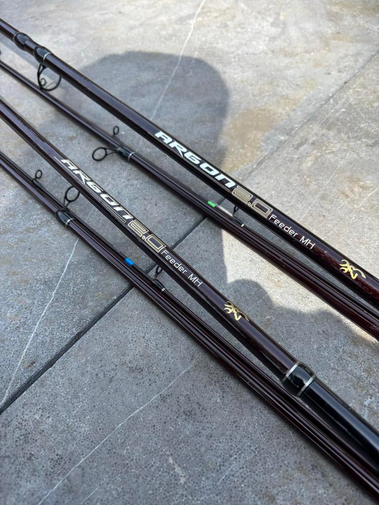 Browning Argon 2.0 Feeder MH Hengels (2 stuks), Ophalen, Zo goed als nieuw, Complete hengel