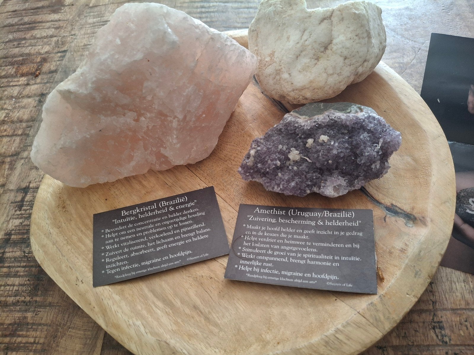 Driehoek Bergkristal, Amethist, Rozenk, Ophalen of Verzenden