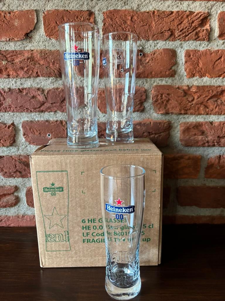 Heineken 0% glazen 12 stuks, Ophalen of Verzenden, Nieuw, Glas of Glazen, Heineken