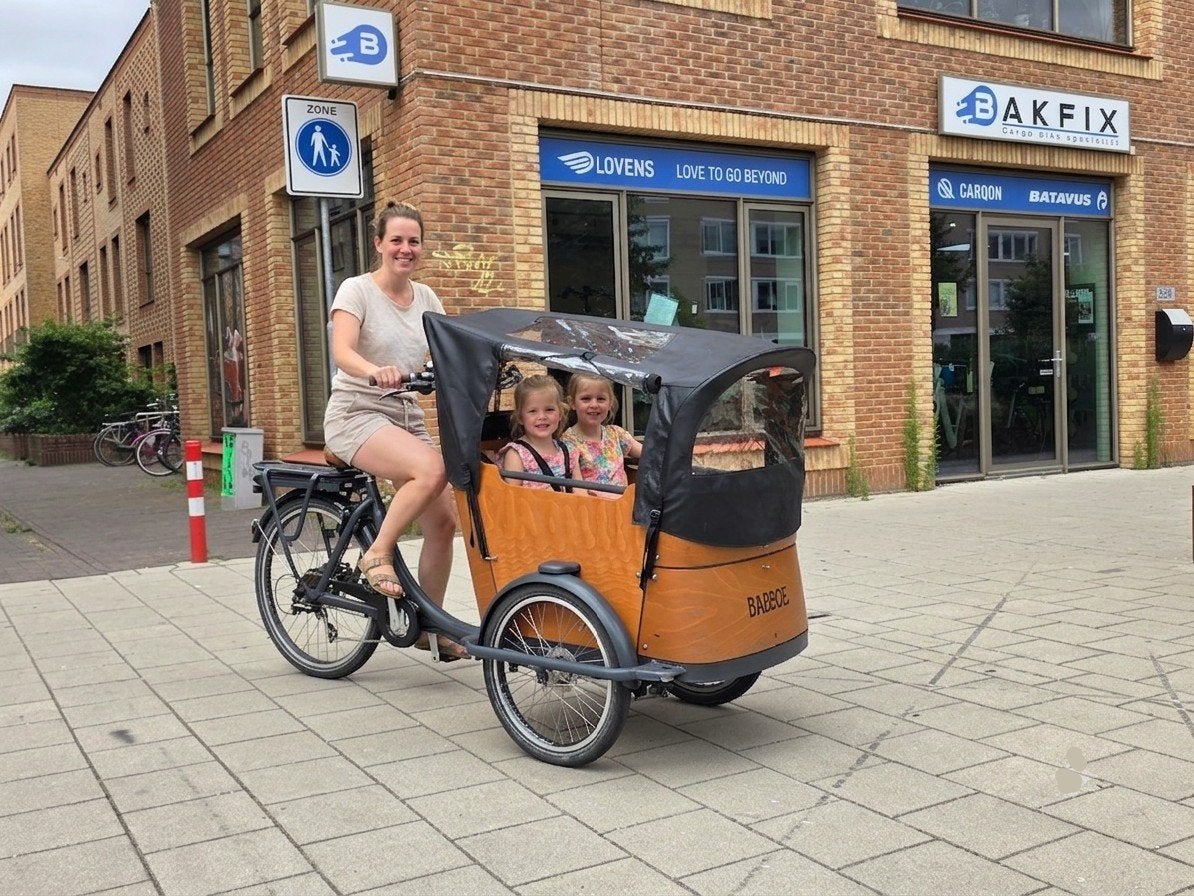 Elektrische Babboe Curve Bakfiets Moederfiets met Huif