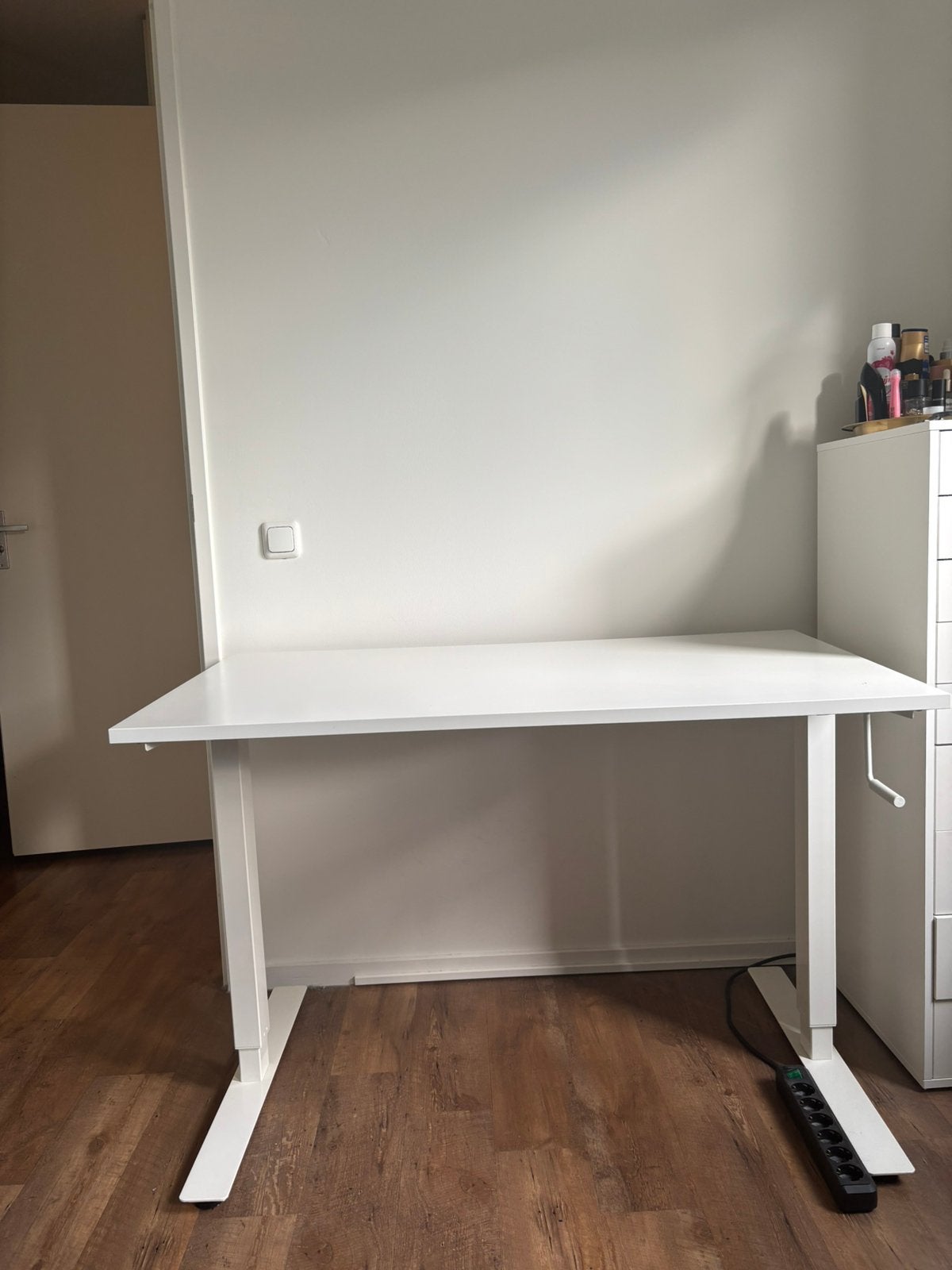 Sta-zit bureau met draaihendel – 120 x 70 cm, Huis en Inrichting, Ophalen, In hoogte verstelbaar, Gebruikt