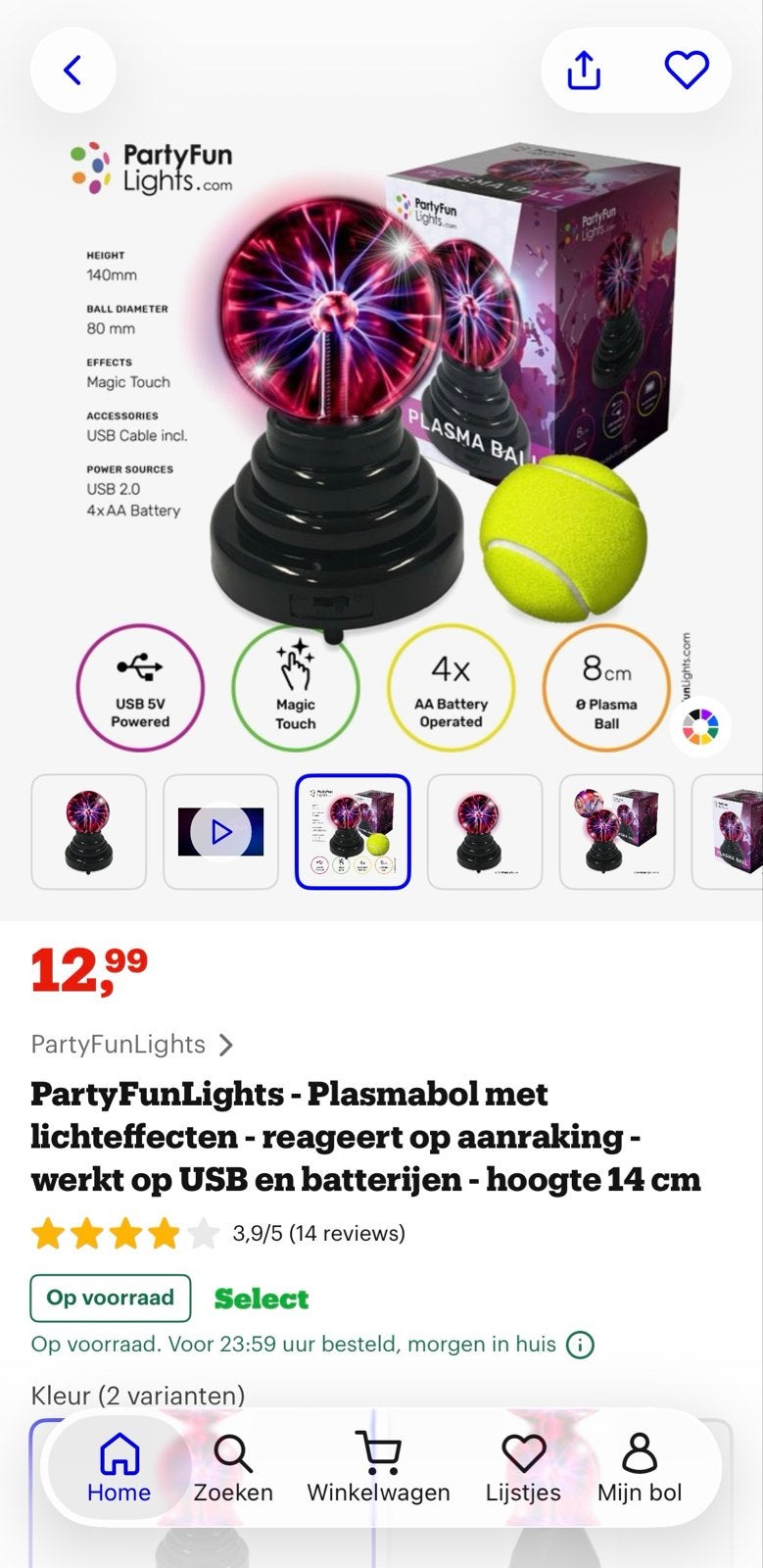 Plasma Bol Lamp, Overige merken, Kunststof, Zwart, Overige fittingen