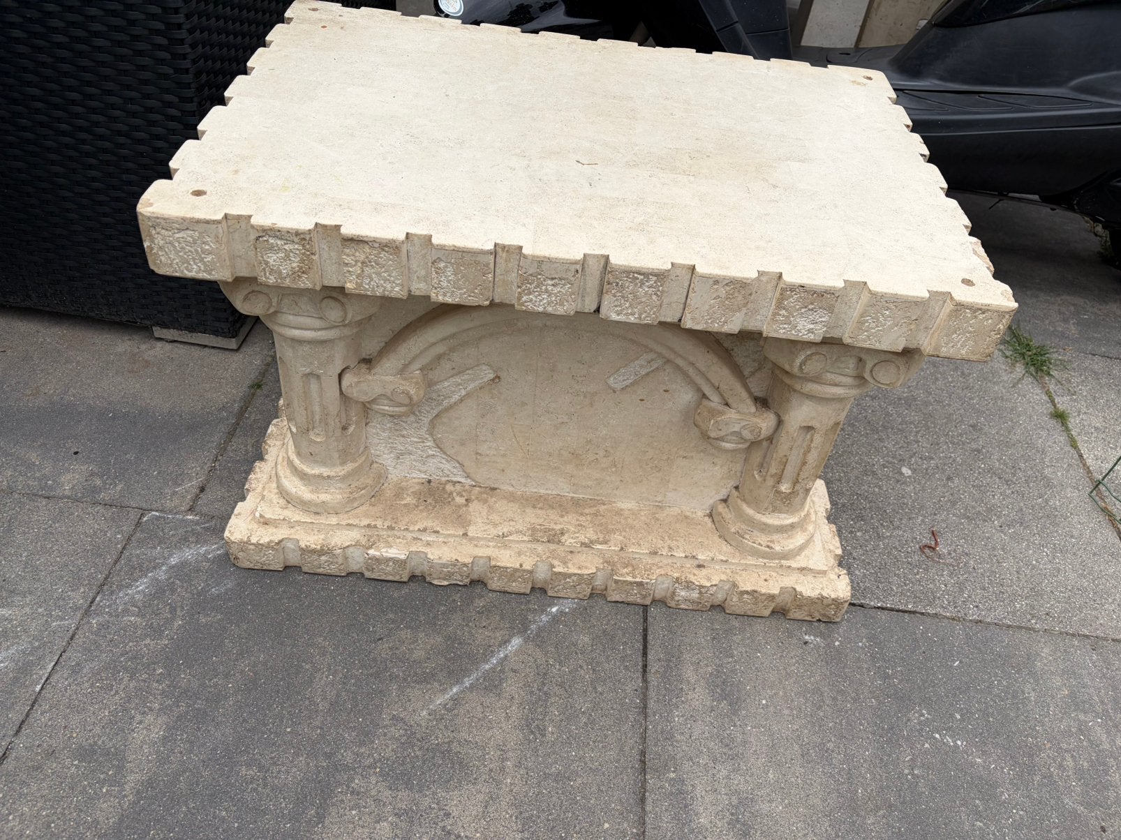 Gratie af te halen tafel van natuur steen, Ophalen of Verzenden, Zo goed als nieuw, Rechthoekig, 50 tot 100 cm
