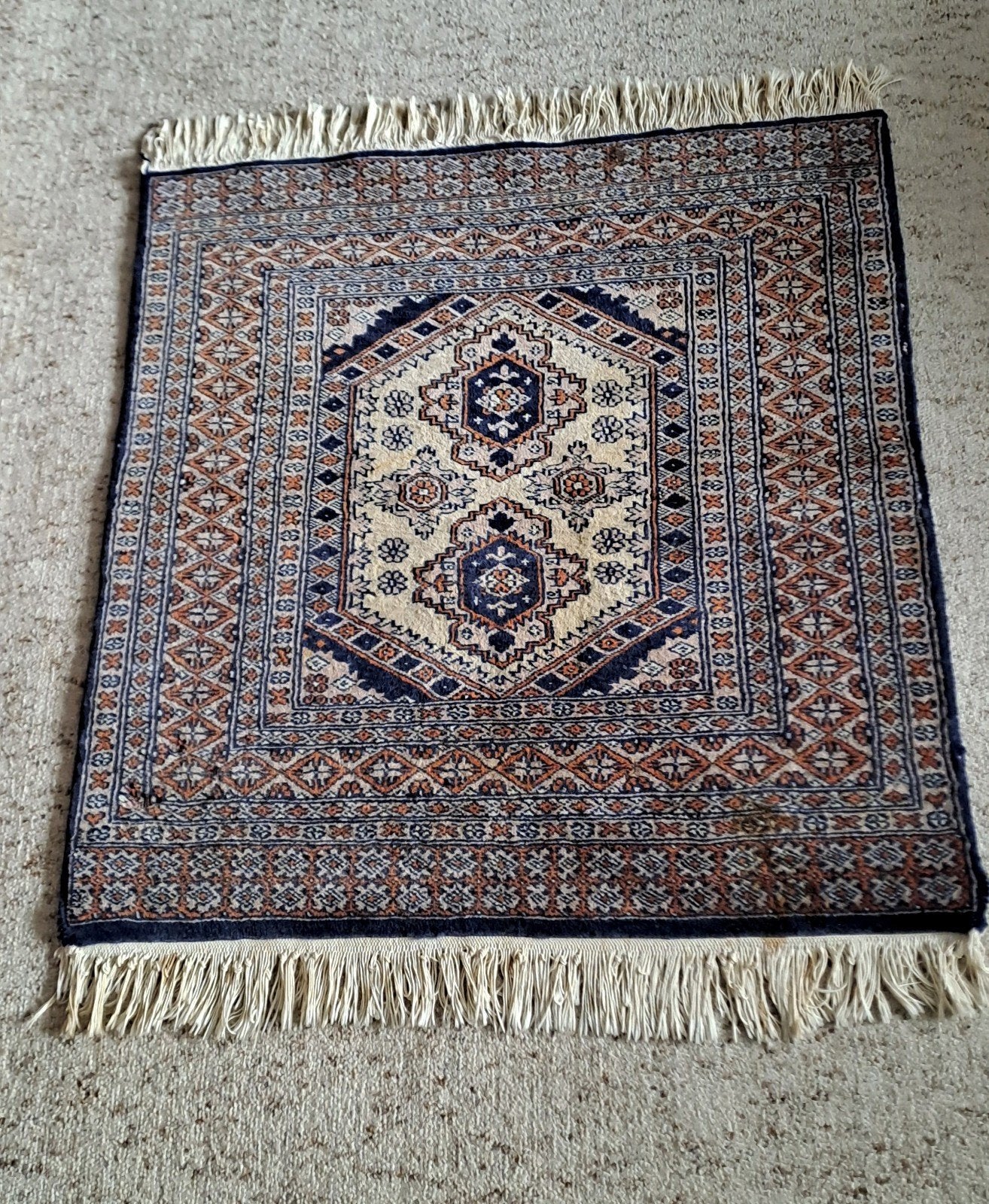 vintage handgeknoopte tapijt, Ophalen of Verzenden